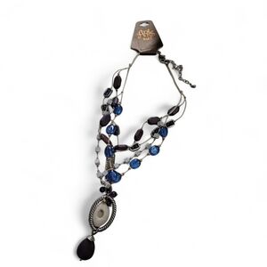 Aris Blue and Silver Beaded Necklace